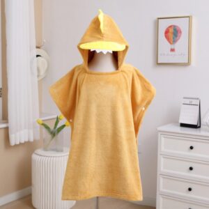 coral velvet animal hooded bath towel-8